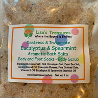Lisa's Treasures Aromatic Bath Salts Eucalyptus & Spearmint ingredients
